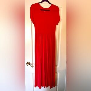 Amazon Essentials Maxi Dress in Coral Red